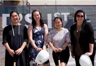  ?? PHOTO PAULINE BOLDT/ 26 PROJECTS ?? ABOVE
All-Inuit curatorial team for INUA, the WAG
Inuit Art Centre’s inaugural exhibition, from left to right: Kablusiak, Krista Ulujuk Zawadski, asinnajaq, Dr. Heather Igloliorte