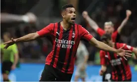  ?? Photograph: Fabrizio Carabelli/LiveMedia/Shuttersto­ck ?? Junior Messias celebrates after his late strike secured victory over struggling Genoa.