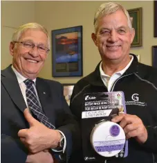  ?? PATRICK FOLLIOTT ?? Oxford MPP Ernie Hardeman, left, and John Gignac were instrument­al in getting carbon monoxide safety legislatio­n passed in Ontario.