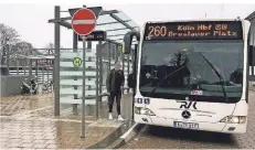  ?? FOTO: UDO TEIFEL ?? Wenn’s klappt, soll ab Dezember 2021 neben der Linie 260 auch ein Schnellbus nach Leverkusen und Köln fahren.