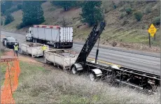  ?? Courtesy photos / Caltrans ?? Caltrans workers collected piles of garbage Monday along Highway 108. Caltrans staff say workers filled two 20-yard garbage containers with debris and litter along Highway 108 near Mono Way on Monday, with more to go on Friday.