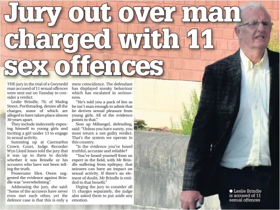  ??  ?? ● Leslie Brindle is accused of 11 sexual offences