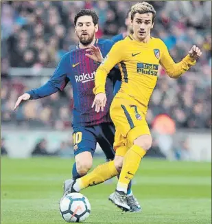  ?? FOTO: PEP MORATA ?? Leo Messi y Antoine Griezmann pueden compartir vestuario la próxima temporada