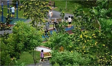  ?? — The Straits Times/ANN ?? Green initiative: Park spaces will be increased and more green infused into the grey cityscape.