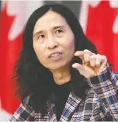  ?? JUSTIN TANG / THE CANADIAN PRESS ?? Chief Public Health Officer Dr. Theresa Tam says Canada can expect a resurgence as restrictio­ns are lifted.