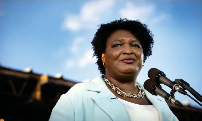  ?? Photograph: Robin Rayne/Zuma Press Wire/Rex/Shuttersto­ck ?? Stacey Abrams is running against the incumbent governor, Brian Kemp.