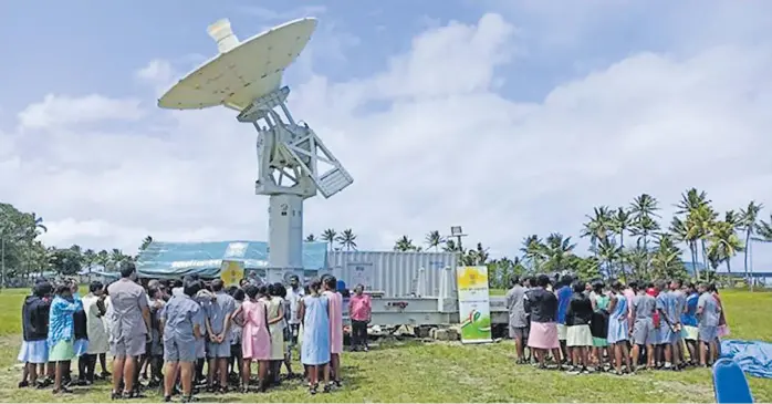  ?? Picture: SUPPLIED ?? Fijian Students visit the Indian Space Research Organizati­on (ISRO) Temporary Telemetry and Tracking Center (TTC) set up for the Aditya-L1 Mission in Suva in 2023.