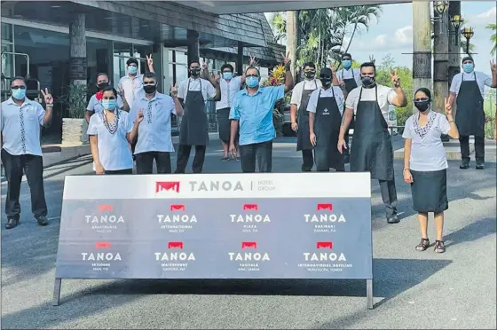 ?? Picture: SUPPLIED ?? The Tanoa Hotel Group staff members. Resorts/hotels closed their doors for the better part of two long painful years. Most employees were summarily and heartlessl­y dismissed. Leave without pay would have been the preferred humanitari­an option.