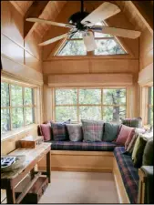  ?? ELKE COTE/REAL ESTATE MILLIONS ?? Architect Ted Rexing designed Dr. Jean McCusker’s cabin to provide her with reading areas like this one.