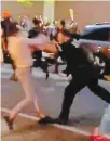  ??  ?? A video grab shows New York police officer Vincent D'andraia shoving protester Dounya Zayer on May 29.