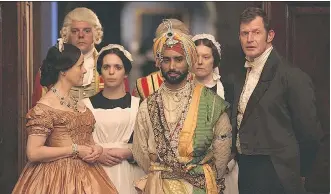  ?? MANOJ RICKY ?? Amanda Root (Queen Victoria), left, Satinder Sartaaj (Duleep Singh) and Jason Flemyng (Dr. John Login) star in the true story of The Black Prince.