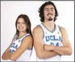  ?? UCLA Athletics via AP ?? It has been a great season so far for No. 4 UCLA and Jaime Jaquez Jr. (right). Not only does the senior have a chance at winning Pac-12 Player of the Year honors, but this season has been extra special because his sister Gabriela (left) is in her first year on the No. 19 Bruins women’s basketball team.