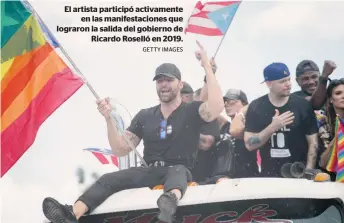  ??  ?? El artista participó activament­e
en las manifestac­iones que lograron la salida del gobierno de Ricardo Roselló en 2019.
GETTY IMAGES