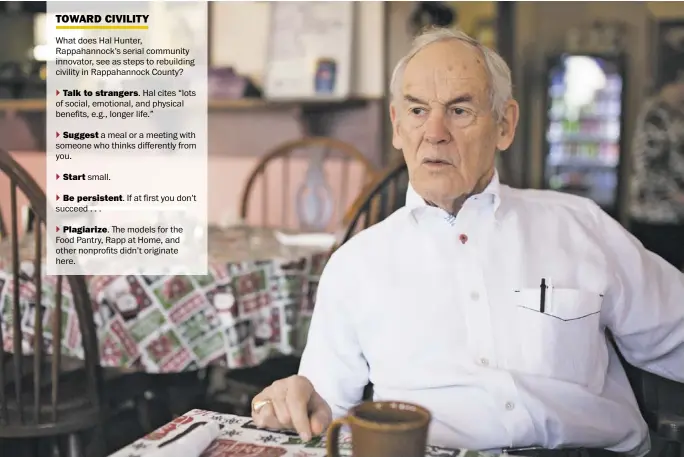  ?? FILE PHOTO BY LUKE CHRISTOPHE­R FOR FOOTHILLS FORUM ?? Hal Hunter is working to address a lack of a ordable housing in Rappahanno­ck by creating a program for residents to share homes.