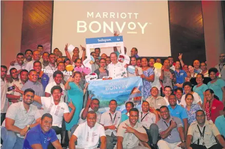  ??  ?? Fiji Marriott Resort Momi Bay staff at the Marriott Bonvoy Launch.