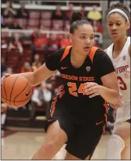  ?? (AP/Jeff Chiu) ?? University of Arkansas graduate transfer Destiny Slocum was drawn to the Razorbacks because of her previous relationsh­ip with Coach Mike Neighbors as well as the brand of basketball the team plays.