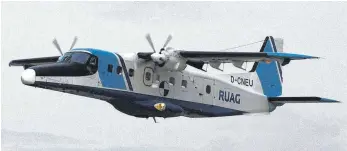  ?? FOTO: RUAG AEROSPACE SERVICES ?? Könnte das erste größere Passagierf­lugzeug mit Elektroant­rieb werden: die Do-228.