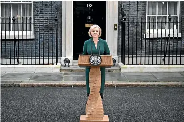  ?? GETTY IMAGES ?? Short-term British PM Liz Truss got tied up with a package of tax cuts, spending cutbacks and energy subsidies.