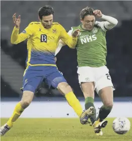  ??  ?? 0 Allan in action in the Betfred Cup semi-final against St Johnstone