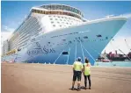  ??  ?? 2017: The massive Ovation of the Seas cruise ship, at Napier Port.