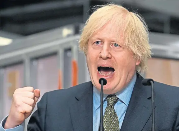  ?? Picture: PA. ?? Boris Johnson says he wants the UK to “build, build, build” its way to economic recovery after the coronaviru­s pandemic.