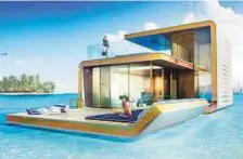  ??  ?? Novel idea An image of The Floating Seahorses, which are three-storey holiday homes with the ground level submerged, giving occupants an underwater view. The villas will be docked in the marina of The Heart of Europe in The World islands project.