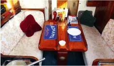  ??  ?? My first night on board in the Walton Channel, dinner for one