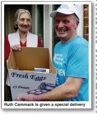  ??  ?? Ruth Cammack is given a special delivery