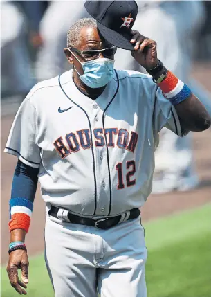  ?? DAVID ZALUBOWSKI THE ASSOCIATED PRESS ?? If the Astros advance, manager Dusty Baker would have a shot at becoming only the second Black manager to win a World Series, joining former Blue Jays bench boss Cito Gaston.