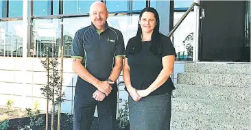  ??  ?? Mark Johnson, CEO Warragul Harness Racing Club, with Jenny Smith, General Manager, of Warragul Sporting & Social Club Downtowner, who are delighted to be the major sponsor of the Warragul Pacing Cup for the third year in a row.