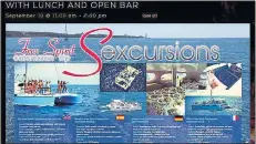  ??  ?? HOT OFFERS: Advert for catamaran cruise and, below, a villa