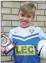  ??  ?? Jake Crawley got a hat-trick for Faversham Strike Force under-10s