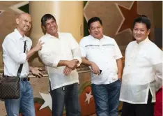  ??  ?? Past President Albert Bais together with MBCI & SB members Ruben Miranda, Larry Aquino and June Tanglao