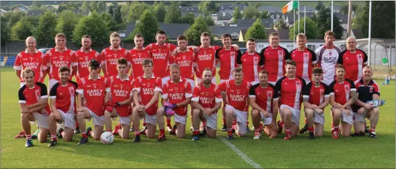  ??  ?? The Tinahely team who drew with AGB in the final of the Arklow Bay Hotel Division 1A football league last week in Joule Park in Aughrim.