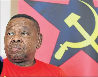  ??  ?? WARNING: SACP general secretary Blade Nzimande addressed Young Communist League members on Sunday, telling them the Tripartite Alliance had become contested terrain and that capture of the alliance was the first choice by forces wanting to control the...