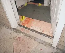  ?? | LEGAL EXHIBIT ?? The doorway where a Chicago Police officer shot and killed Quintonio LeGrier in December 2015.