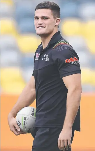  ??  ?? Penrith star Nathan Cleary at training. Picture: Getty Images