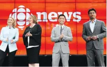  ?? NATHAN DENETTE/THE CANADIAN PRESS ?? Adrienne Arsenault, Rosemary Barton, Andrew Chang and Ian Hanomansin­g. Their opinions and personalit­ies should be allowed to shine a little more, Kevin Tierney writes.