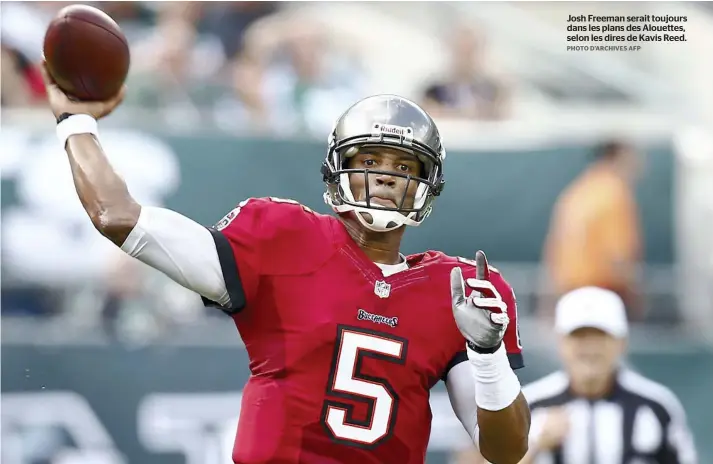  ?? PHOTO D’ARCHIVES AFP ?? Josh Freeman serait toujours dans les plans des Alouettes, selon les dires de Kavis Reed.