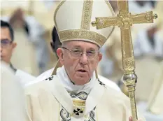  ?? TIZIANA FABI/ GETTY IMAGES ?? Pope Francis is urging internatio­nal efforts to halt a nuclear arms race on the Korean peninsula and respect the status quo in Jerusalem.