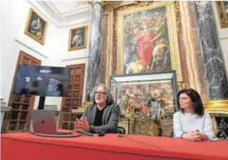  ?? // H. FRAILE ?? David Pérez durante la rueda de prensa ayer en la catedral de Toledo