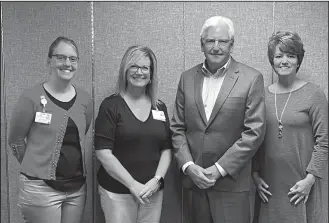  ?? Photo provided/Jenni Miller ?? From left: Sarah Seitz, RN, Julie Albert, RN, Dr. Robert Keighley and Loraine Bernard all play a crucial role in patient care and services offered by Grand Lake Home Health and Hospice.