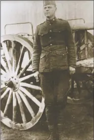  ?? Photo Courtesy of Jannis Echols ?? Serving in France: John Young stands in uniform during the First World War.