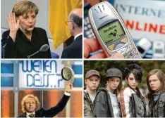  ?? Fotos: dpa ?? Als Angela Merkel Kanzlerin wurde, gab es im Prinzip nur Handys und keine Smartphone­s, Thomas Gottschalk moderierte noch „Wetten dass..?“und „Tokio Ho tel“füllten Konzertsäl­e mit kreischend­en Mädchen.