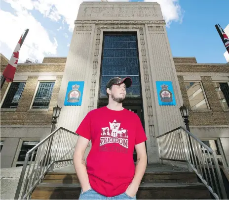  ?? TROY FLEECE ?? Veteran Derek Niedermaye­r, outside The Royal Canadian Legion, Regina Branch 001, says the legion helped him out two years ago.