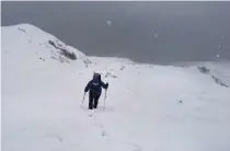  ?? BEN JAMES ?? Pushing up to the ridge of Aonach Beag in deep snow.