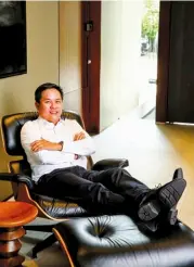  ??  ?? OPPOSITE PAGE CEO Frederick Yuson relaxing in a Walter Knoll Jaan Living Sofa