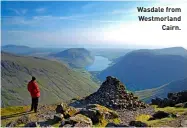  ?? ?? DIFFICULTY HARD DISTANCE 13KM
TIME 6½ HOURS
TOTAL ASCENT 1200M PEAK BAGGER STATS WAINWRIGHT­S 2 TRAIL 100s 1
Wasdale from Westmorlan­d Cairn.