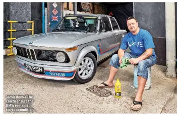  ??  ?? Jamie does all he can to ensure the BMW remains in tip-top condition.