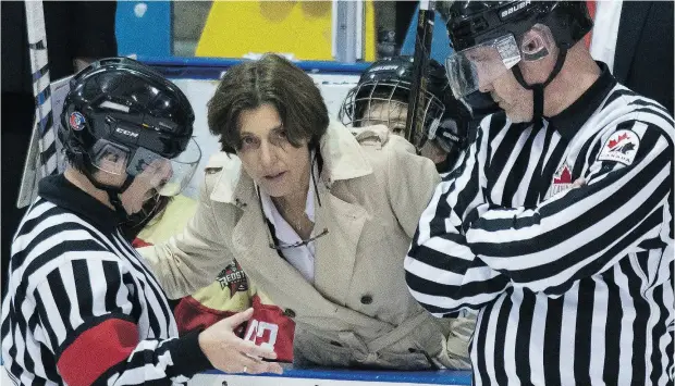  ?? SUBMITTED ?? Canadian-born Digit Murphy is head coach of the CWHL’s Kunlun Red Stars based in Shenzen, a city of 12 million in south China. The team will play the Markham Thunder on Sunday in the CWHL final for the Clarkson Cup.